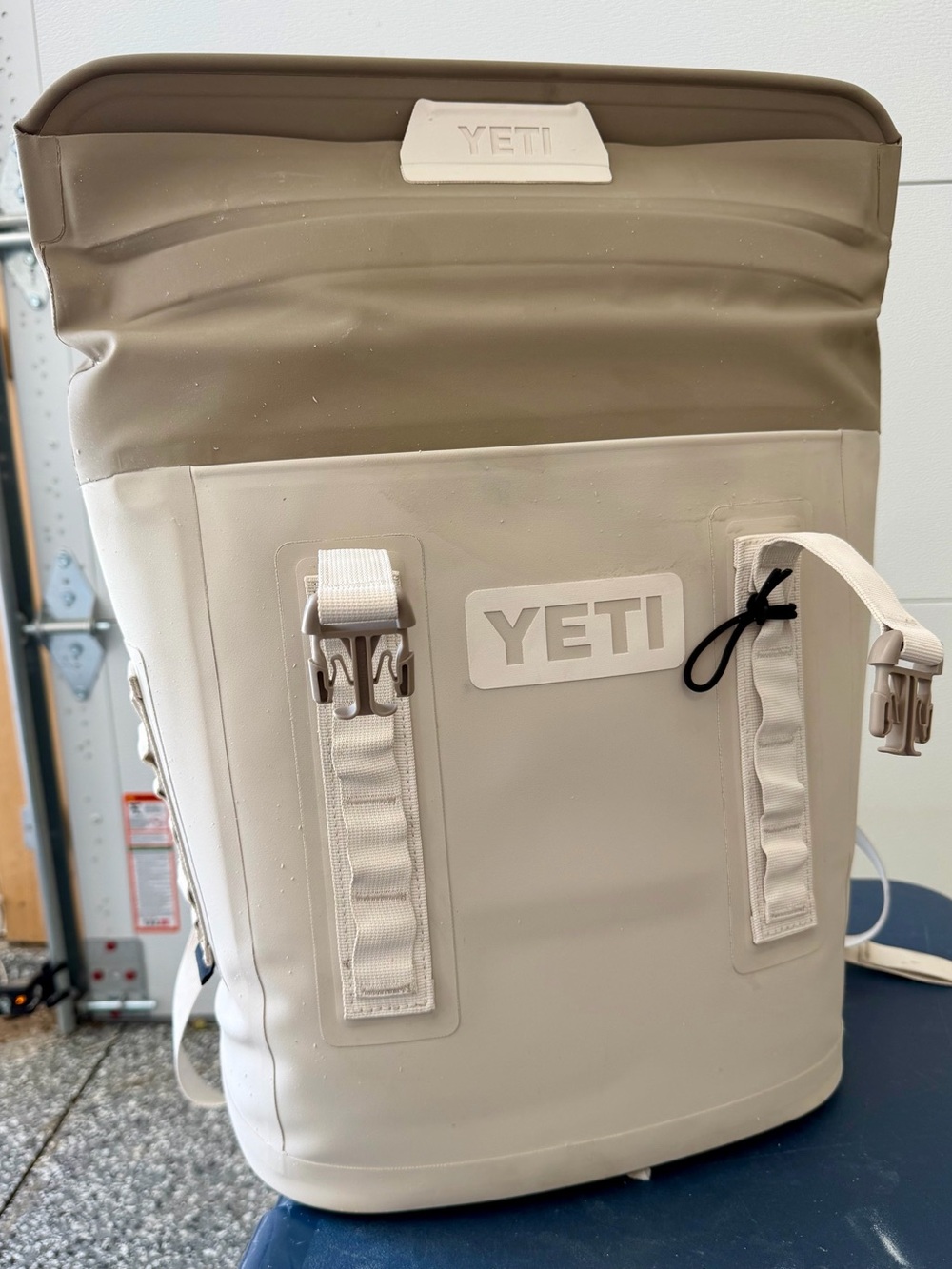 YETI Tan and Cream Roll-Top Backpack Cooler - M20